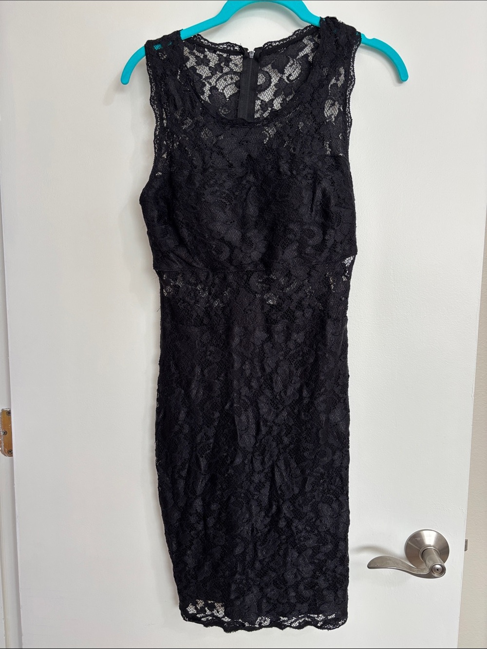 Sequin Hearts Black Lace Midi Dress